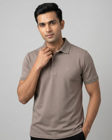 Grey Polo T Shirt for Men Yellow Pepper