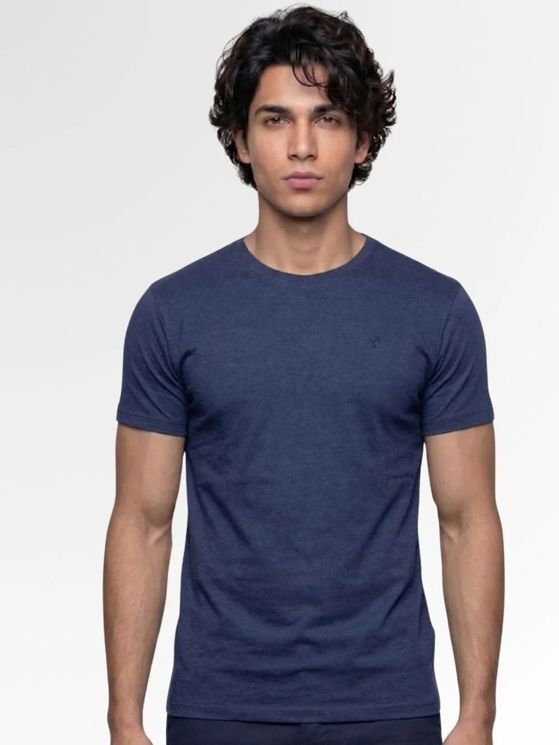 Men's Navy Cotton T-Shirt