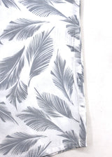 White grey printed cotton blend shirt fabric detail Yellow Pepper