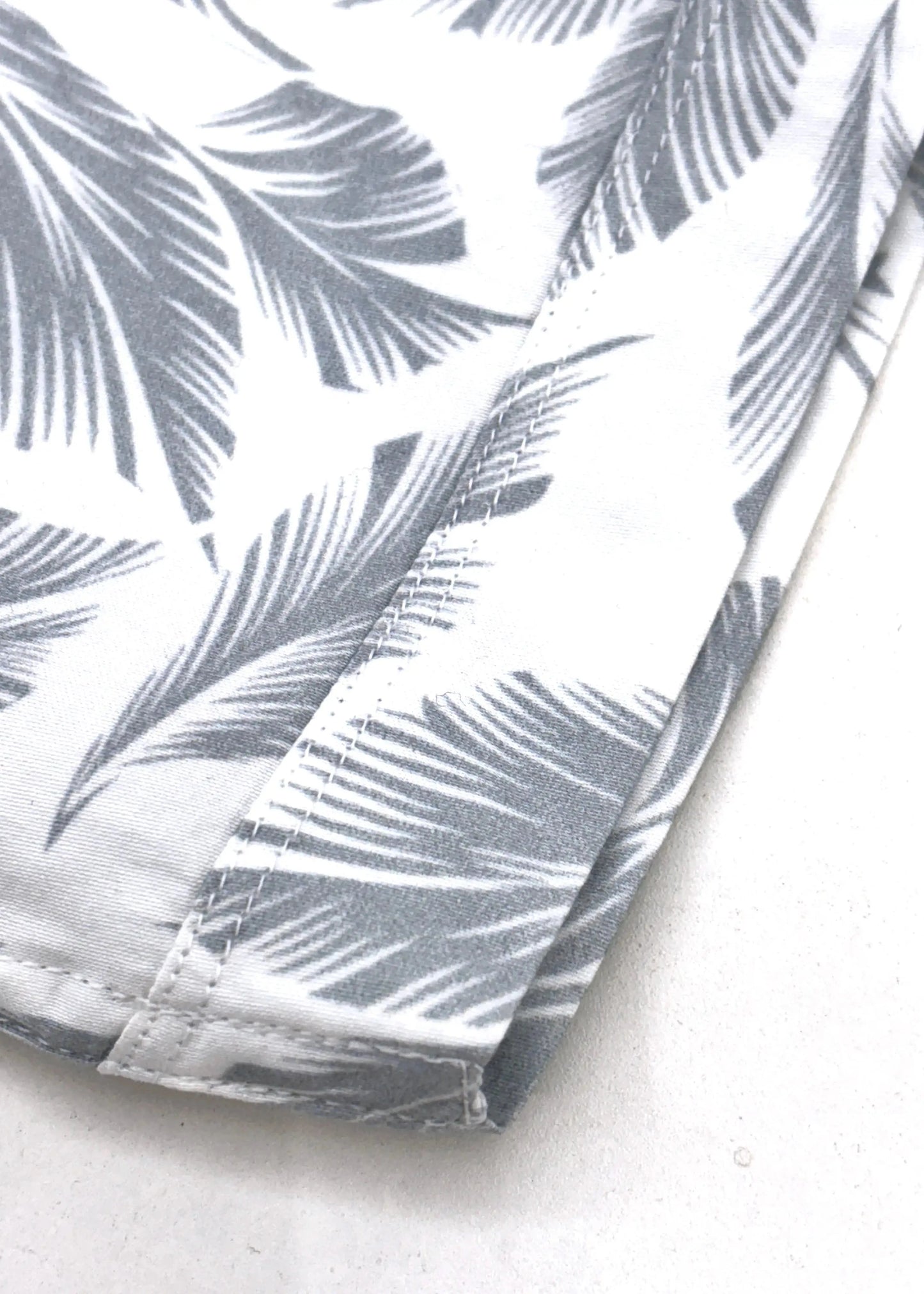 White grey printed cotton blend shirt fabric detail Yellow Pepper