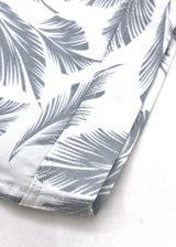 White grey printed cotton blend shirt fabric detail Yellow Pepper