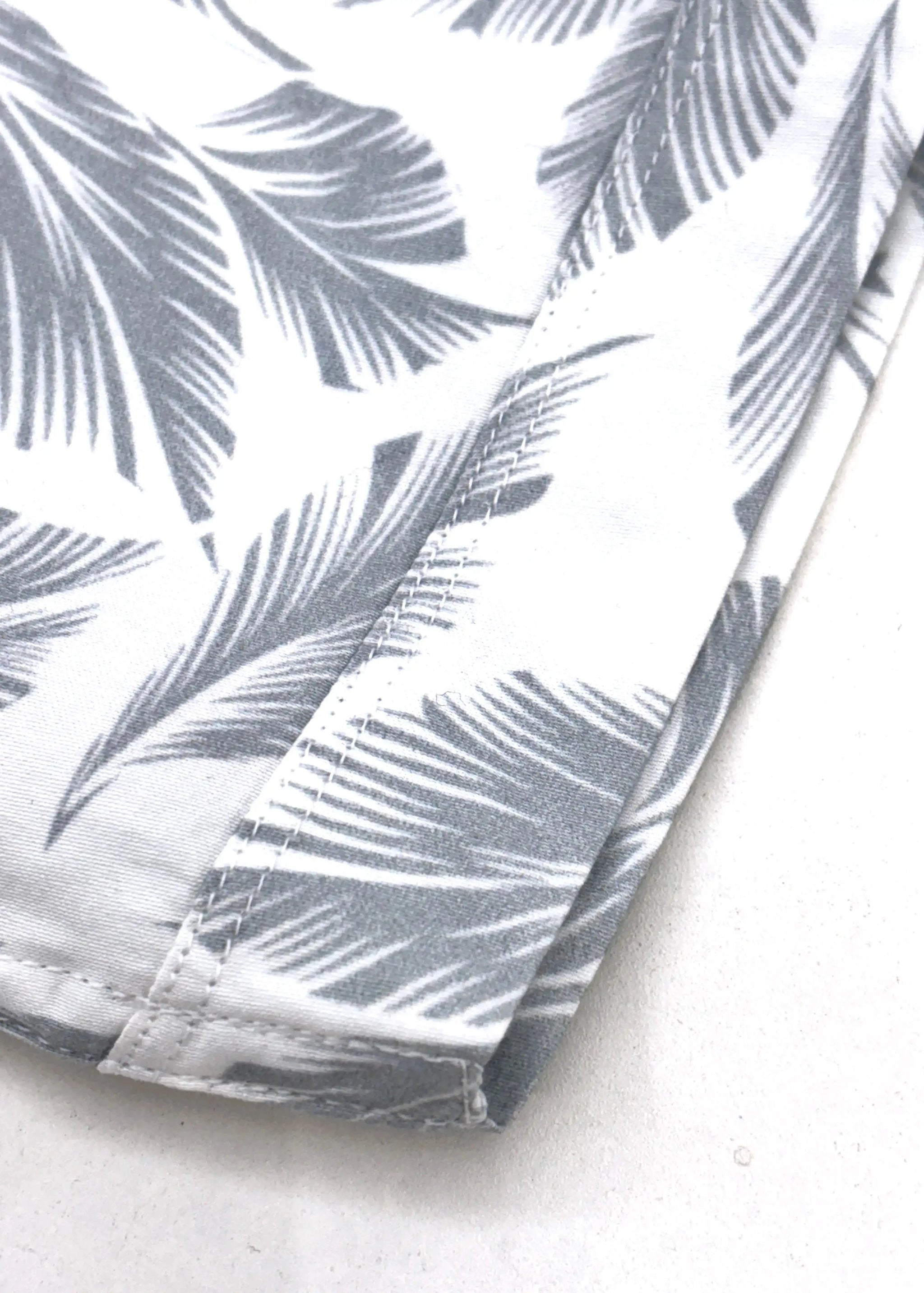 White grey printed cotton blend shirt fabric detail Yellow Pepper